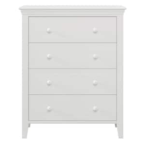 Concise Style White 4-drawer 35.8 in. Wide Dresser Drawer Chest