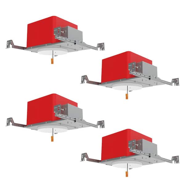 6 in. Air-Tight IC Rated Fire Rated New Construction Recessed Housing, With TP24 Connector, ETL Certificated (4-Pack)