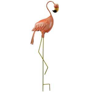 33.5 in. Spring Decor Standing Flamingo Garden Statues