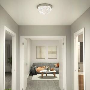 Carat 13 in. Modern Chrome Integrated LED Flush Mount Light