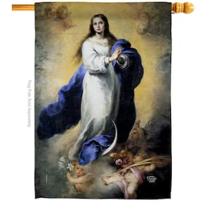 28 in. x 40 in. The Immaculate Conception Religious House Flag Double-Sided Decorative Vertical Flags