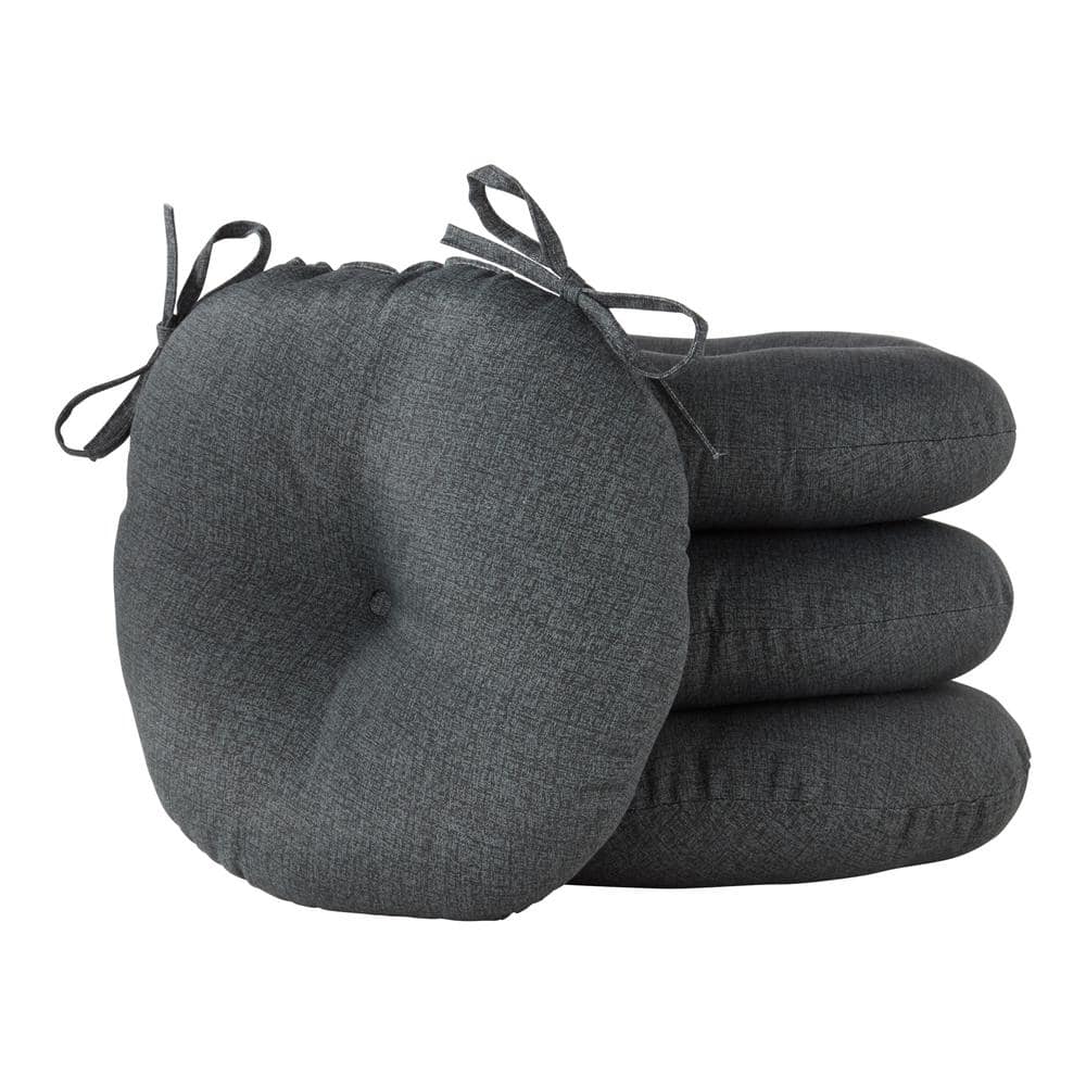 Greendale Home Fashions Carbon 15 in. Round Outdoor Seat Cushion (4