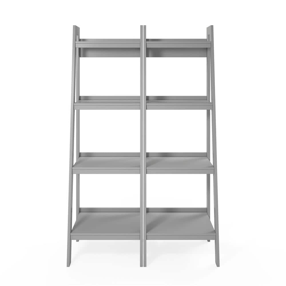Ritter Dove Gray Ladder Bookcase Bundle (4-Shelf)