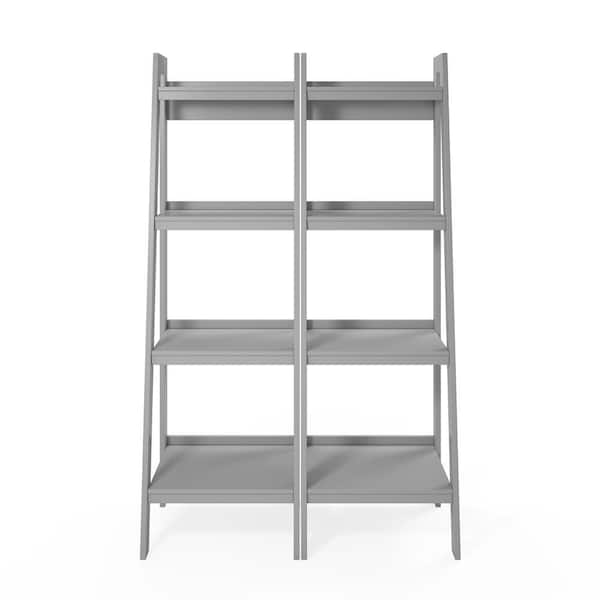 Ameriwood Home Ritter Dove Gray Ladder Bookcase Bundle (4-Shelf)