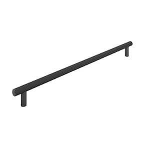Hearst Collection 12 5/8 in. (320 mm) Textured Matte Black Knurled Cabinet Bar Pull