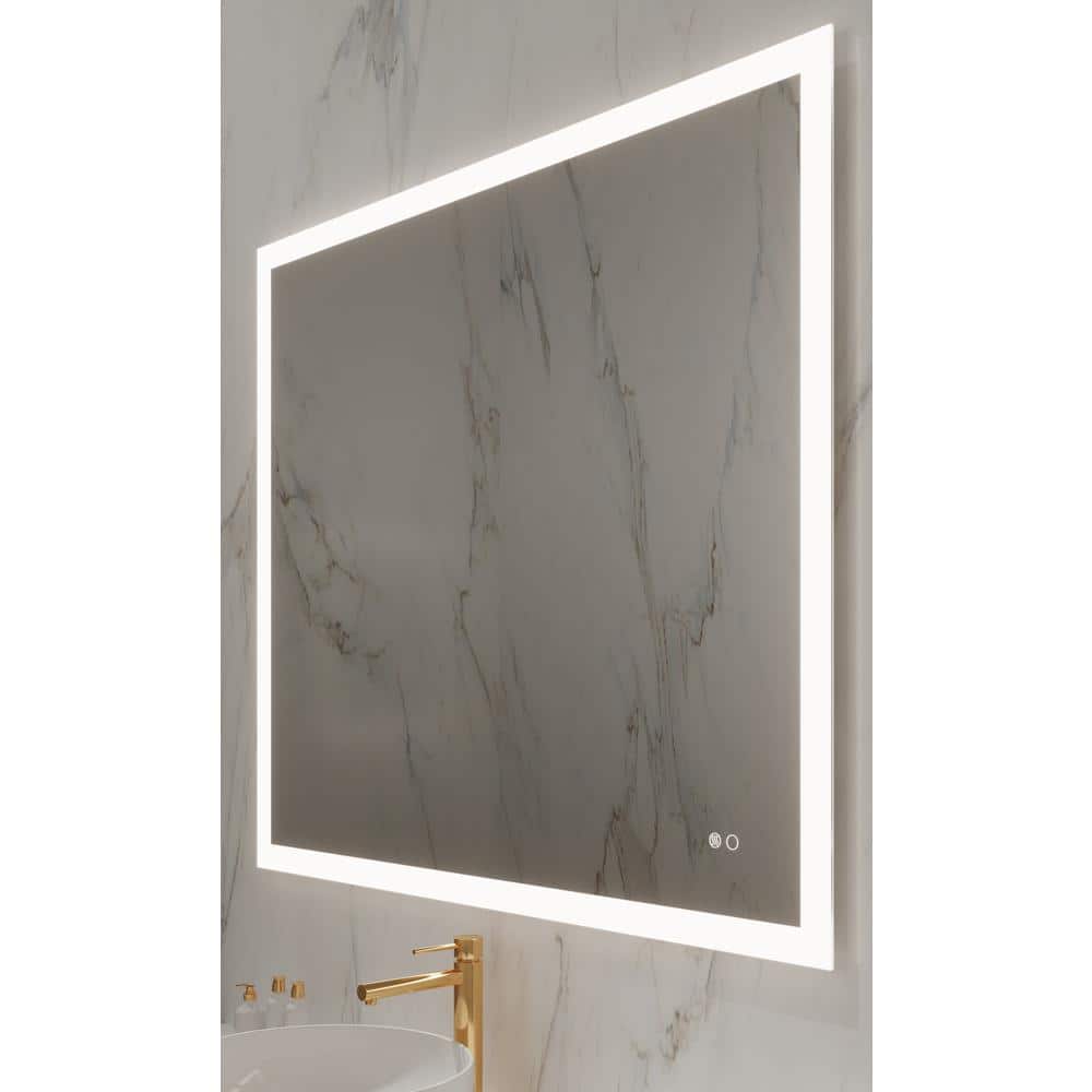 Koss 40 in. W x 36 in. H Rectangular Frameless Wall Mounted Bathroom Vanity