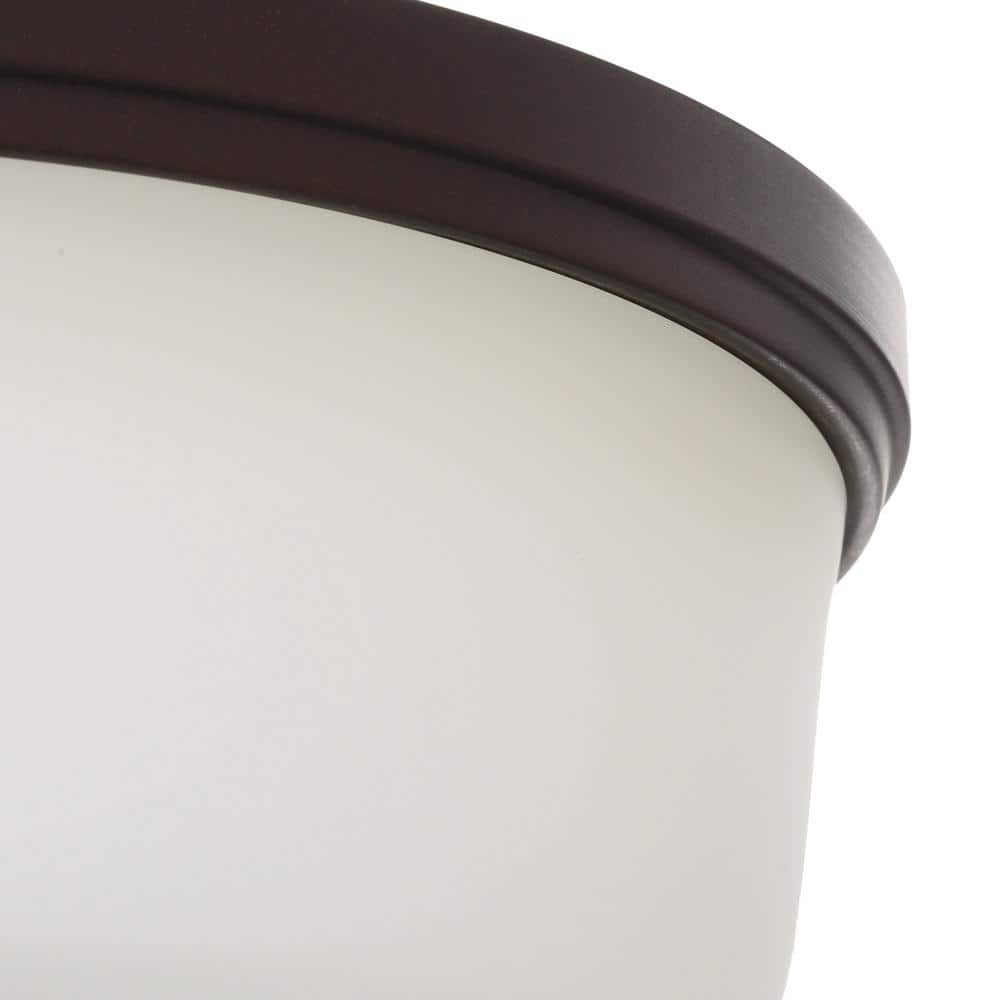 Elegant Jackson Bronze 15.75" Semi-Flush Bowl Ceiling Light with Opal Glass