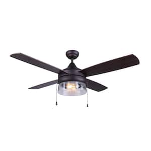 Mill 48 in. Indoor Oil Rubbed Bronze Downrod Mount Ceiling Fan with Light Kit