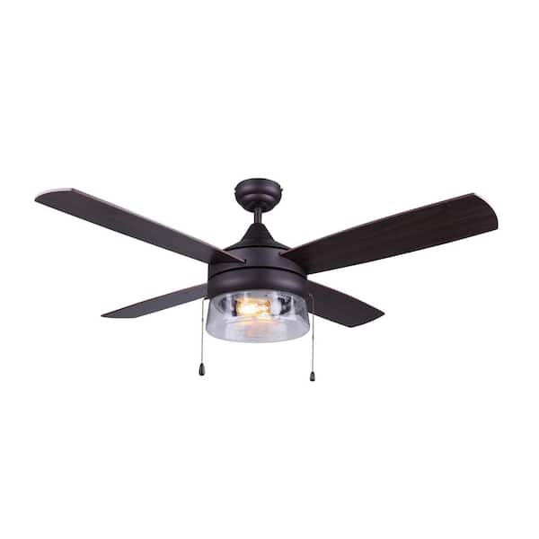 CANARM Mill 48 in. Indoor Oil Rubbed Bronze Downrod Mount Ceiling Fan with Light Kit