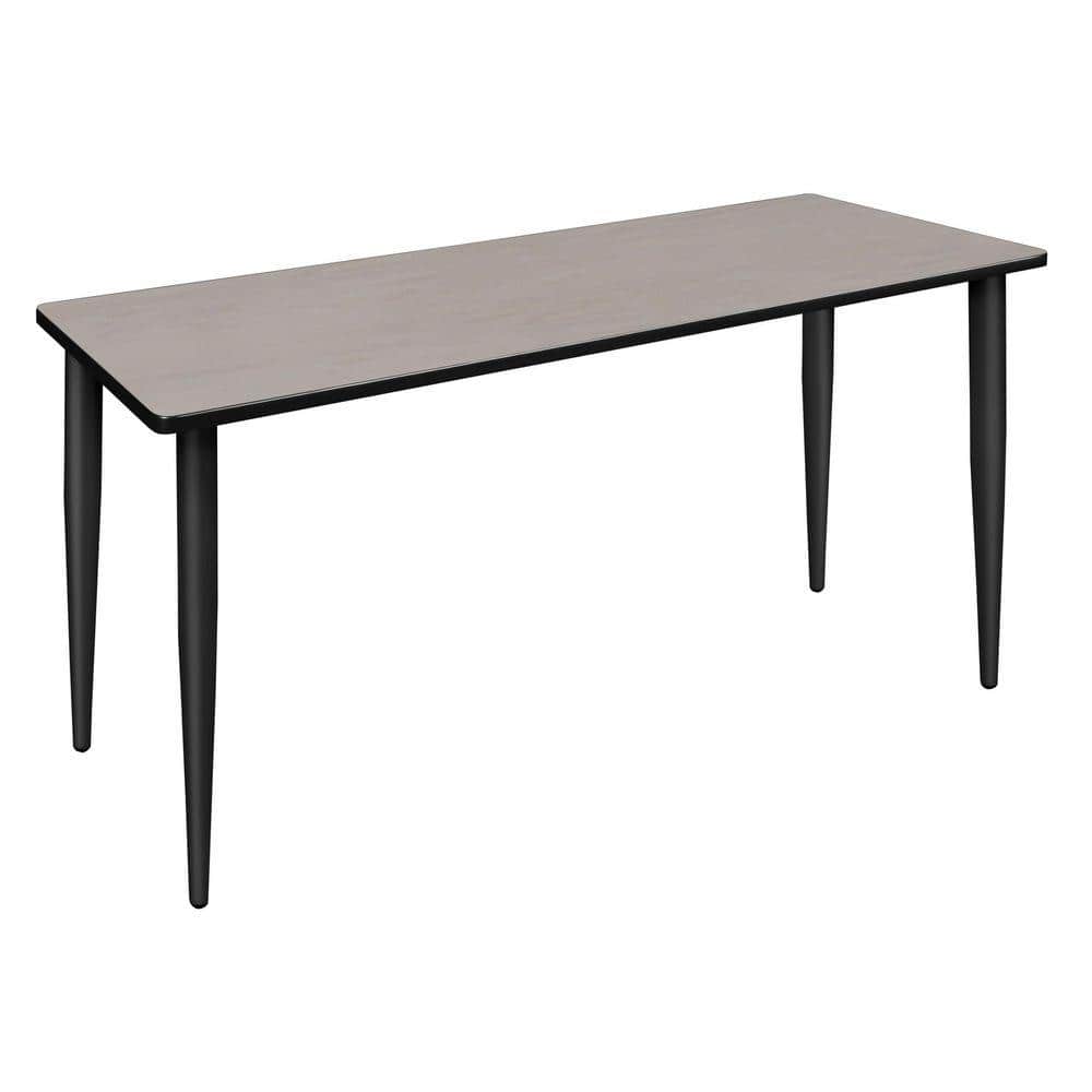 Kahlo 60 in. x 24 in. Maple Top Training Seminar Table Desk, Black Tapered Legs