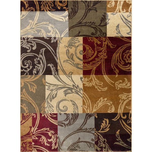 Tayse Rugs Impressions Floral Multi-Color 2 ft. x 3 ft. Indoor Area Rug
