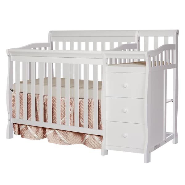 Dream On Me Jayden 4in1 White Mini Convertible Crib And Changer 629W