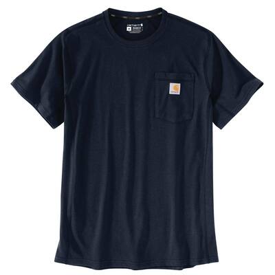 Men's XX-Large Navy Cotton/Polyester Force Relaxed Fit Midweight Short Sleeve Pocket T-Shirt