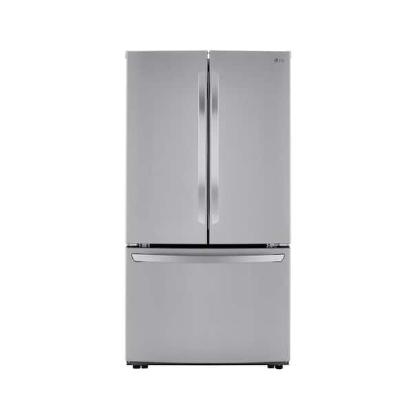 LG 23 cu. ft. 3 Door French Door Counter Depth Refrigerator in PrintProof Stainless Steel Non Dispense