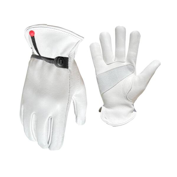 white leather work gloves