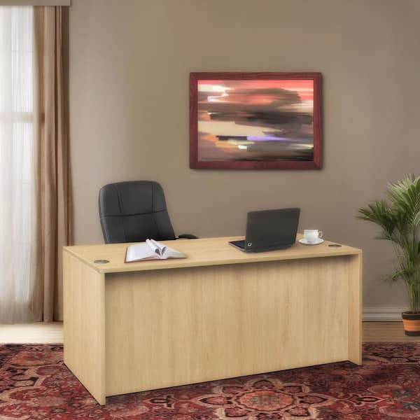 Legacy 60 in x 30 in. Noble Oak Office Desk with Double Pedestal Drawer Unit