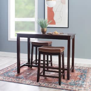 Cecyl Brown and Cognac 3-piece Counter Dining Set