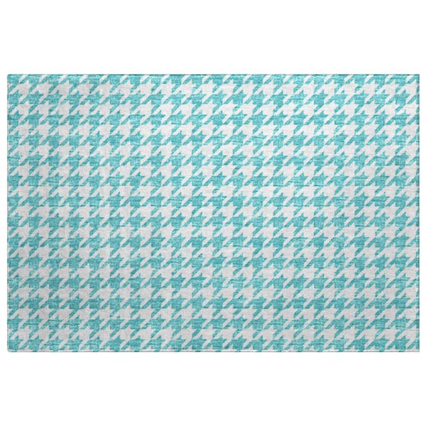 Dream Shag Premium Machine Washable Abstract ADS137 Aqua 2 ft. x 3 ft. Accent Rug