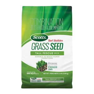 Turf Builder 2.4 lbs. Grass Seed Tall Fescue Mix with Fertilizer and Soil Improver, Durable to Resist Harsh Conditions