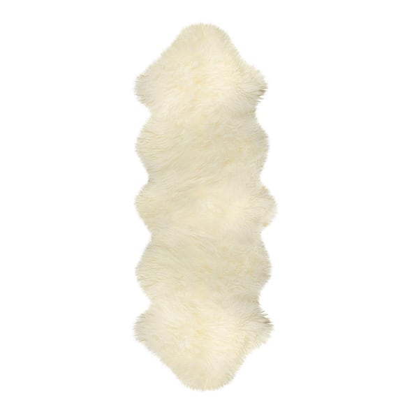 New Zealand Natural 2 ft. x 6 ft. Double Sheepskin Runner Rug