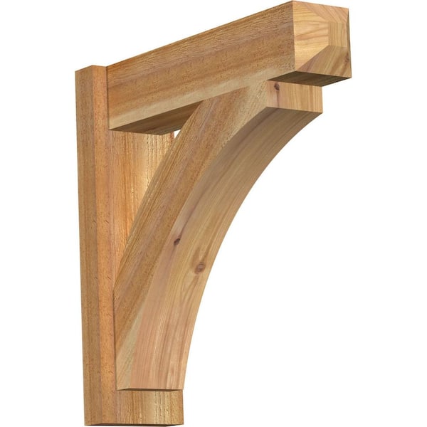 Ekena Millwork 6 in. x 22 in. x 22 in. Western Red Cedar Thorton Craftsman Rough Sawn Outlooker