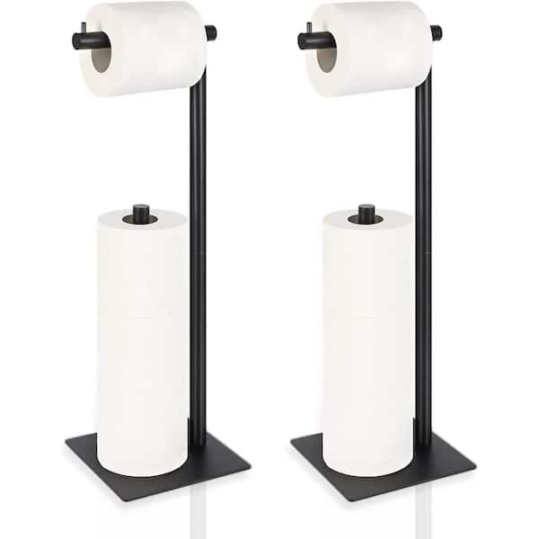 Free Standing Toilet Paper Holder Stand, Black Toilet Paper Holder  Stainless Steel Rustproof Tissue Roll Holder Floor Stand Storage for  Bathroom 