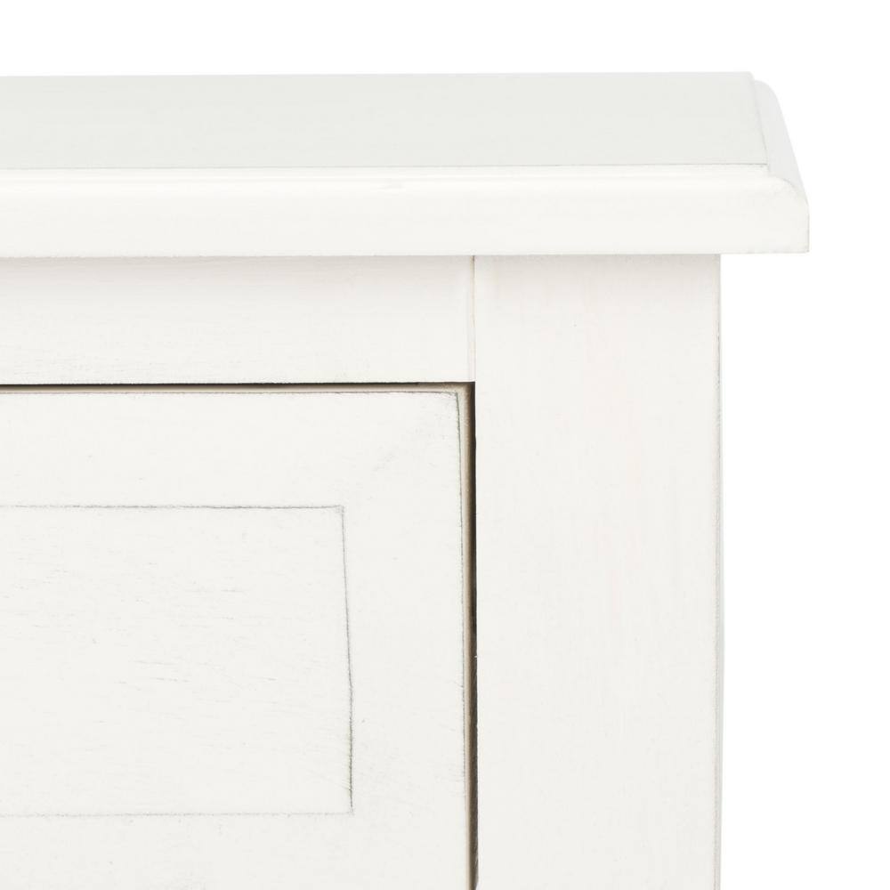 Whitney Distressed White Solid Wood 1-Drawer Accent Table