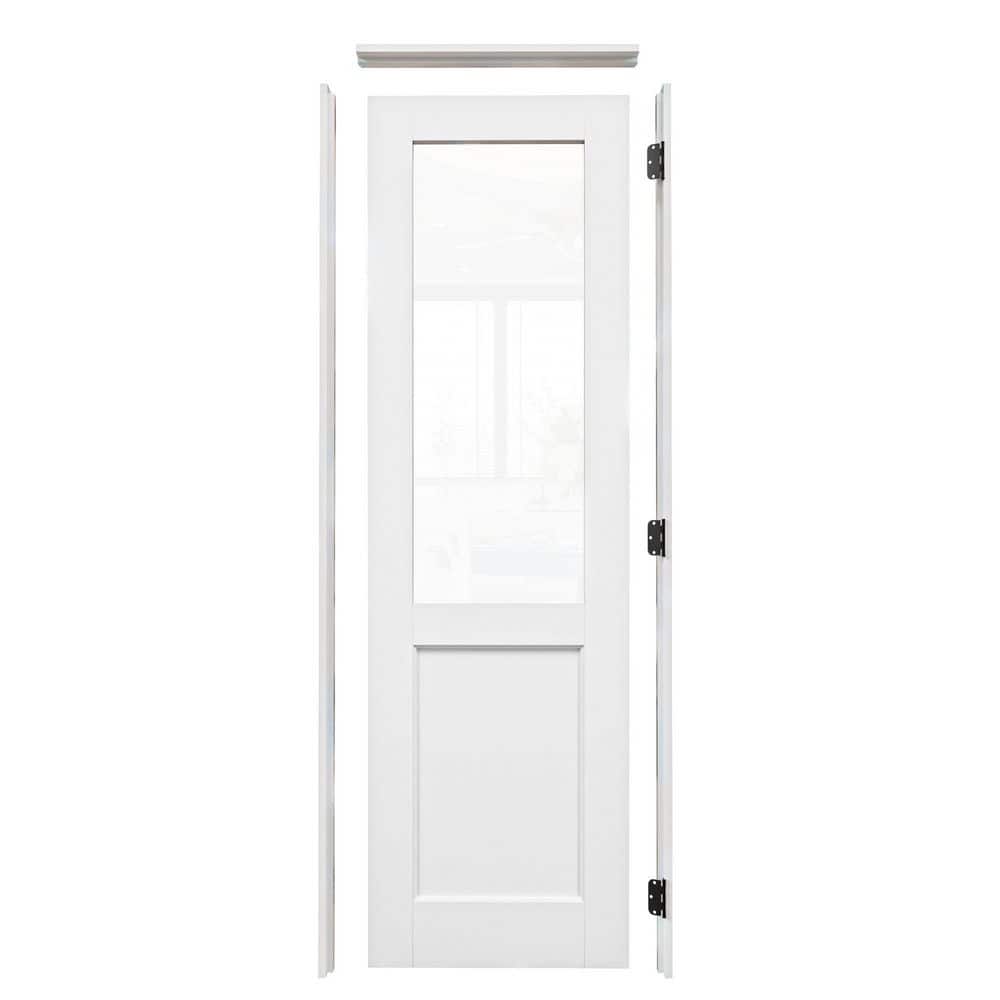 Assembly Required 24 in. x 80 in. 1/2-Lite Clear Glass Left-Handed White Single Door Kit w/Separate Jamb price history on PriceWatchPro