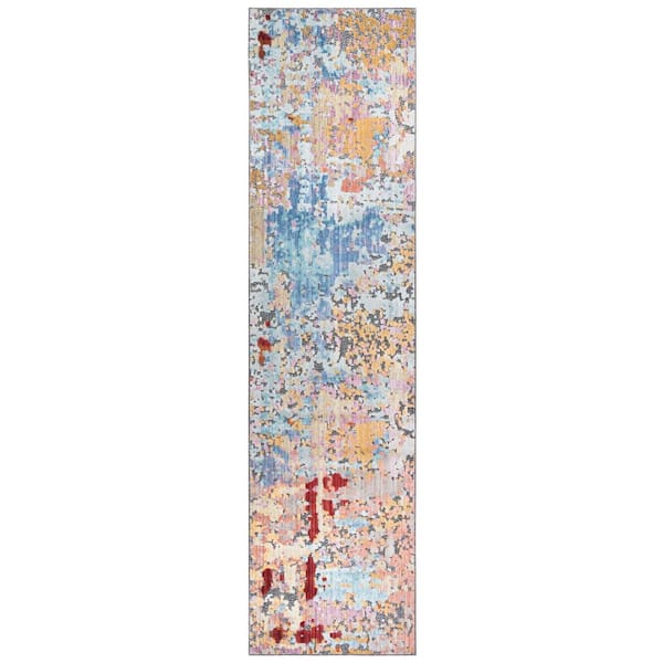 Provance 2 ft. x 8 ft. Yellow/Red Distressed Runner Rug