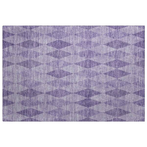 Dream Shag Premium Machine Washable Abstract ADS561 Purple 2 ft. x 3 ft. Accent Rug
