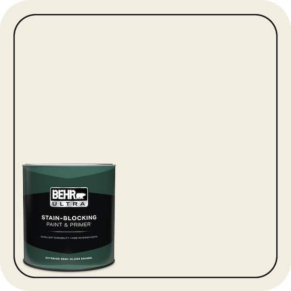 BEHR ULTRA 1 qt. #YL-W05 Swiss Coffee Semi-Gloss Enamel Exterior Paint & Primer