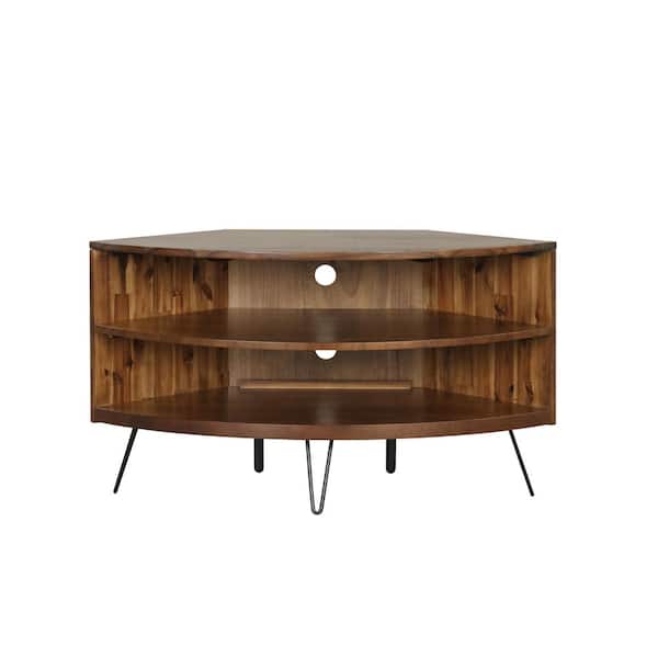 Crawford & Burke Deegan Dark Brown Corner Media Stand