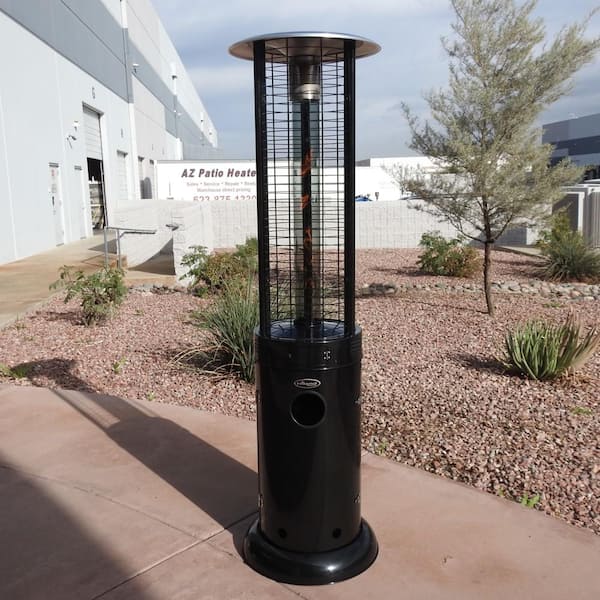 AZ Patio Heaters Commercial Infrared Flame Glass Tube Patio Heater in Black AZ Patio Heaters Commercial Infrared Flame Glass Tube Patio Heater in Black