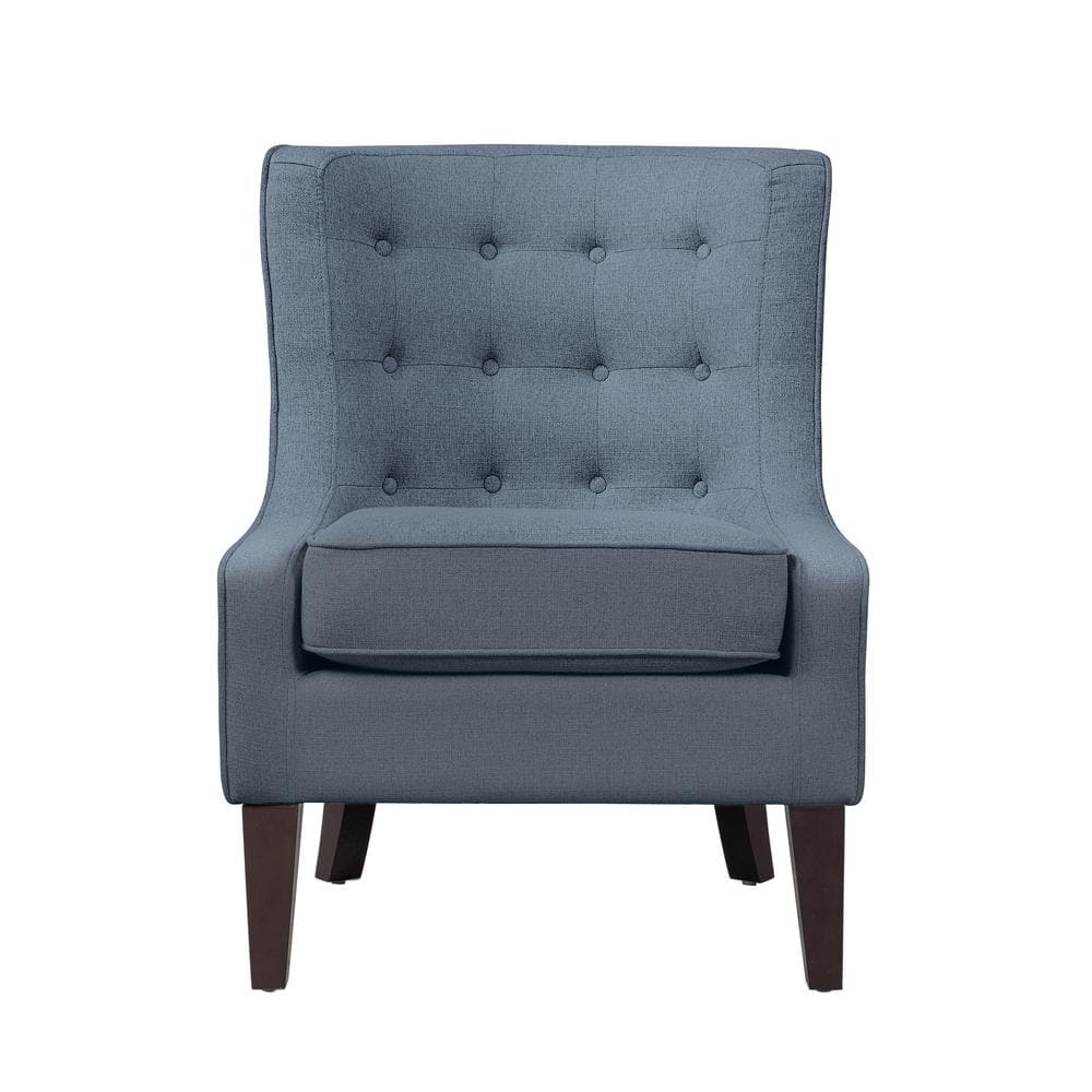Lifestyle Solutions Marseille Blue Accent Chair with Tufted Cushions 171A036BLU The Home Depot