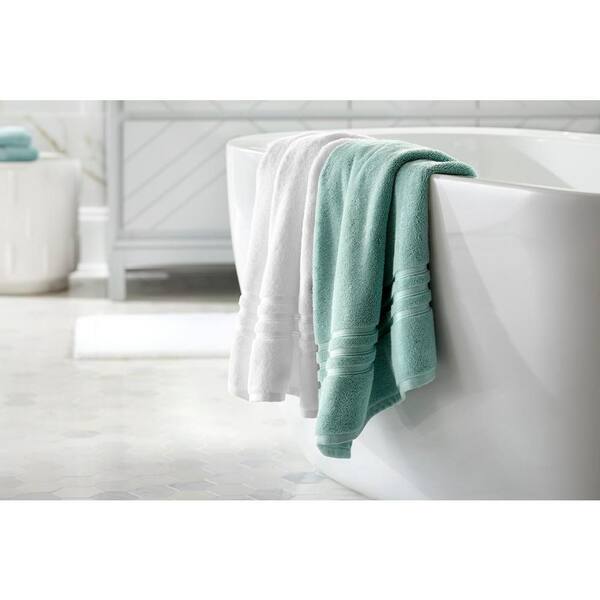 FRESHFOLDS Green Striped 100% Cotton Bath Towel (Set of 4) EC100051 - The  Home Depot