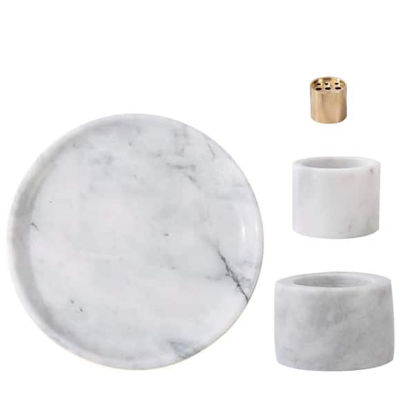 Afoxsos White Marble Incense Holder with 9-Holes for Meditation and Relaxation