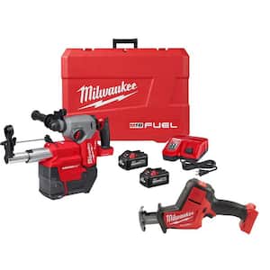 M18 FUEL ONE-KEY 18V Lithium-Ion Brushless Cordless 1 in. SDS-Plus Rotary Hammer W/Dust Extractor Kit + FUEL HACKZALL