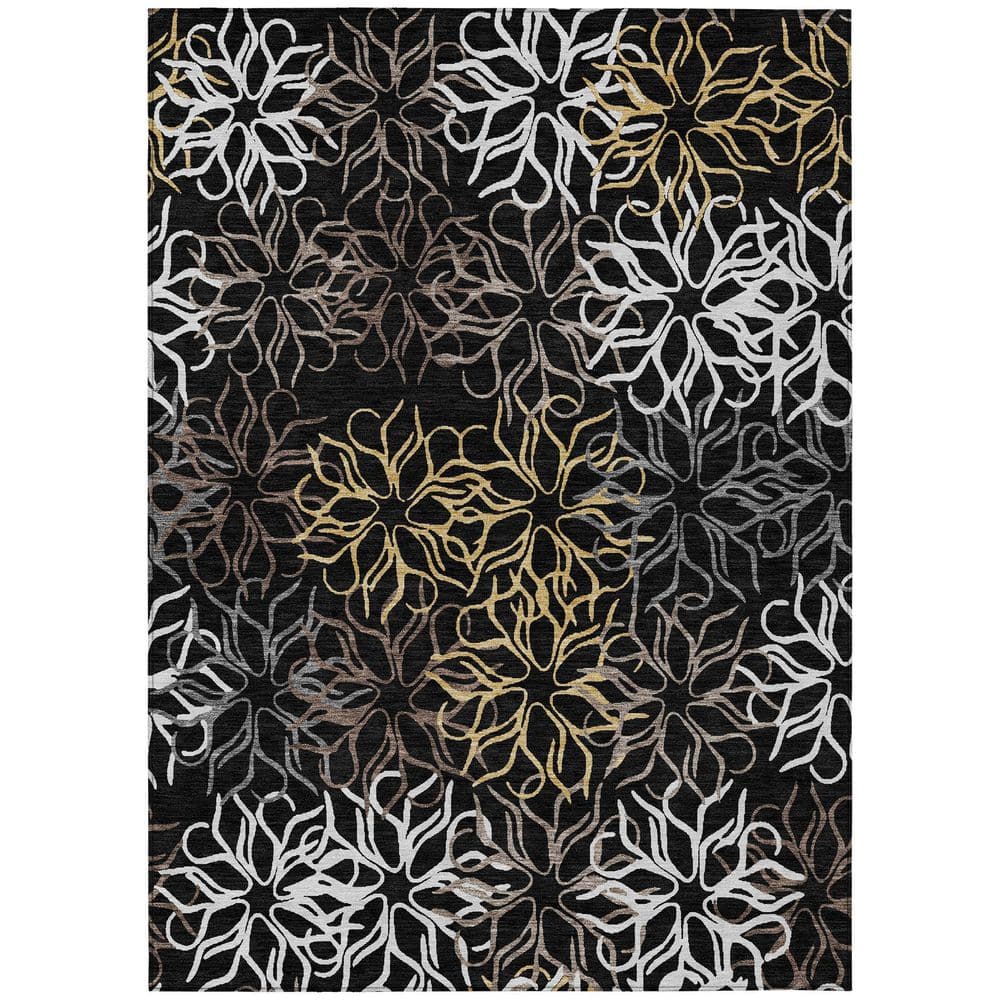 Chantille Machine Washable Indoor/Outdoor Abstract ACN2973 Black 3 ft. x 5 ft. Area Rug price history on PriceWatchPro