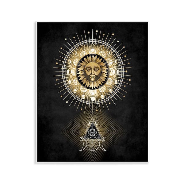 Stupell Industries Astral Symbols and Sun by Oliver Jeffries Unframed Religious Graphic Art Print 14 in. x 11 in.