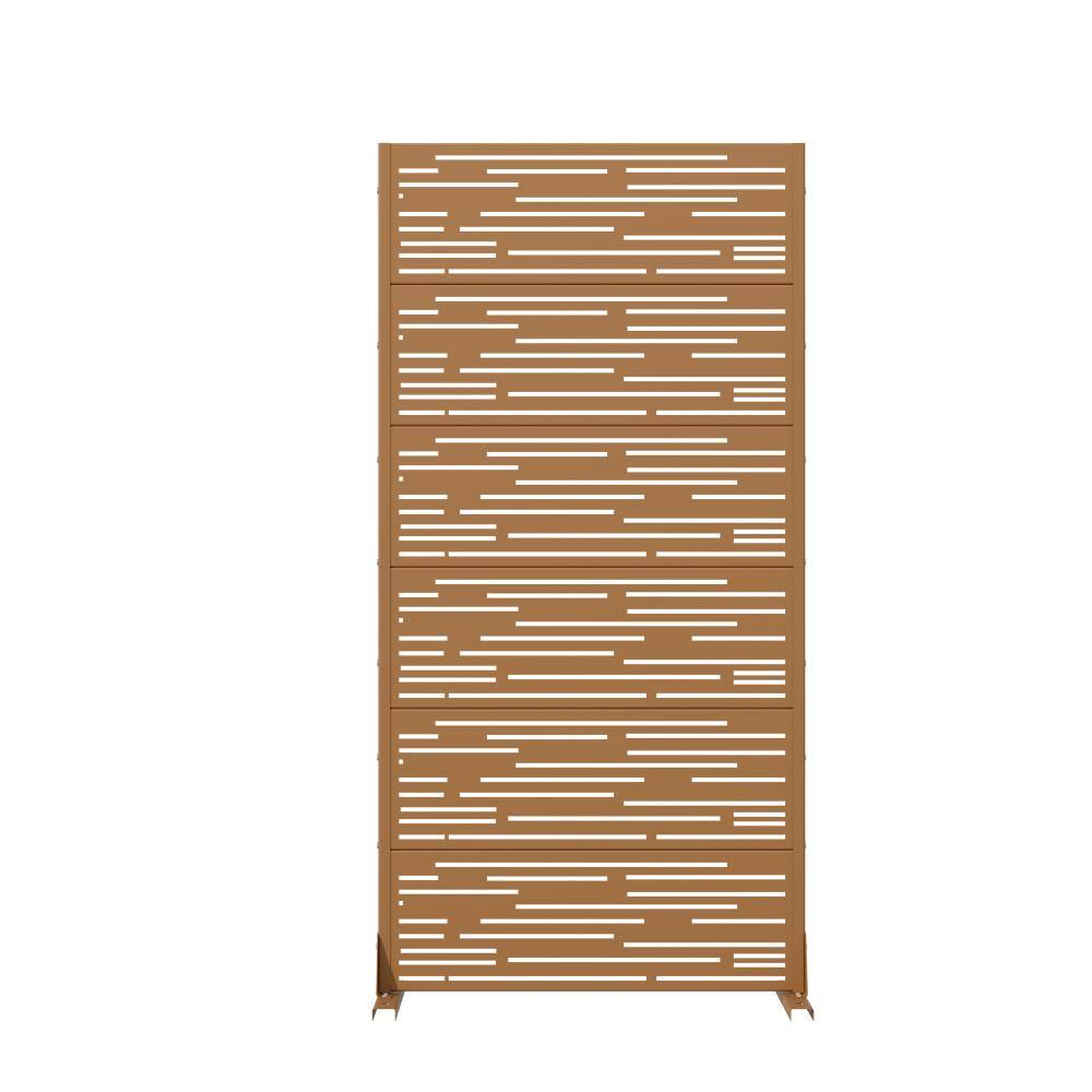 72 in. x 35 in. Brown Metal Privacy Screen Decorative Garden Screens Outdoor Fence Panel for Patio Balcony price history on PriceWatchPro