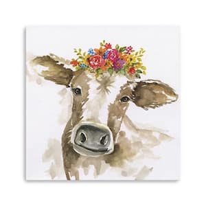 Victoria Watercolor Cow by Carol Robinson 1-Piece Giclee Unframed Animal Art Print 20 in. x 20 in.