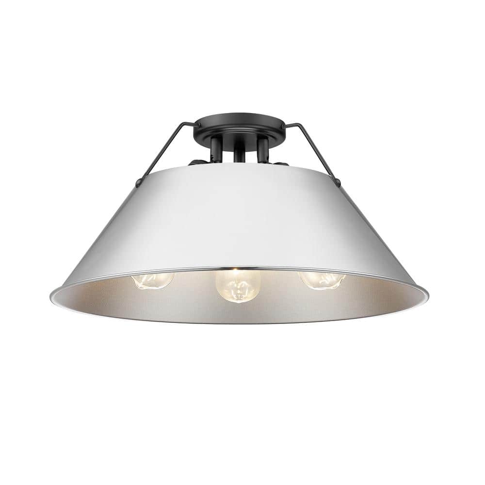 Orwell 18.75 in. 3-Light Matte Black and Chrome Flush Mount price history on PriceWatchPro