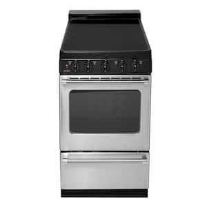 20 in. 2.42 cu. ft. Freestanding Smooth Top Electric Range in Stainless Steel