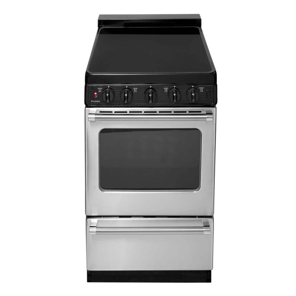 20 in. 2.42 cu. ft. Freestanding Smooth Top Electric Range in Stainless Ste