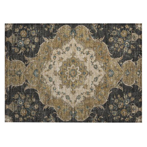 Chantille Machine Washable Indoor/Outdoor Abstract ACN3080 Black 2 ft. x 3 ft. Accent Rug