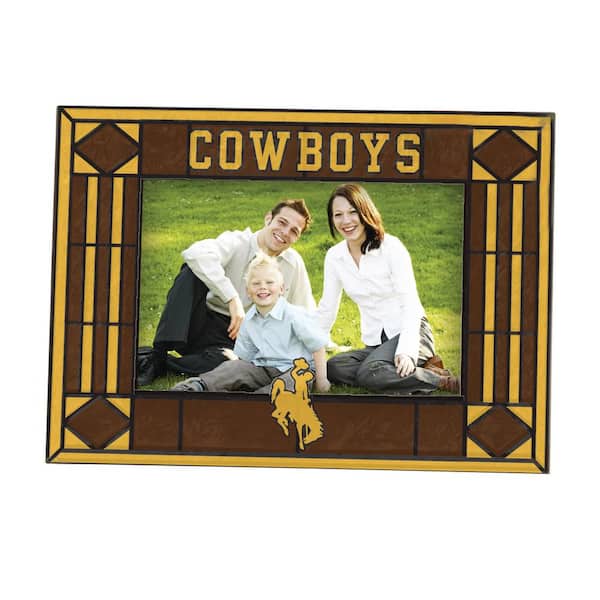 The Memory Company NCAA 4 in. x 6 in. Gloss Multicolor Art Glass Wyoming Picture Frame
