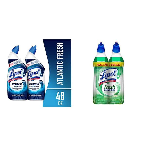 Power Toilet Bowl Cleaner Gel, 24oz (2-Pack) and Forest Rain Scent Toilet Bowl Cleaner, 24 oz (2-Pack)