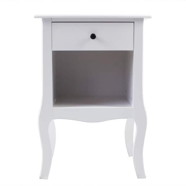 Winado Modern 1-Drawer White Nightstand (27.5 in. H x 18.9 in. W x 13.3 in. D)