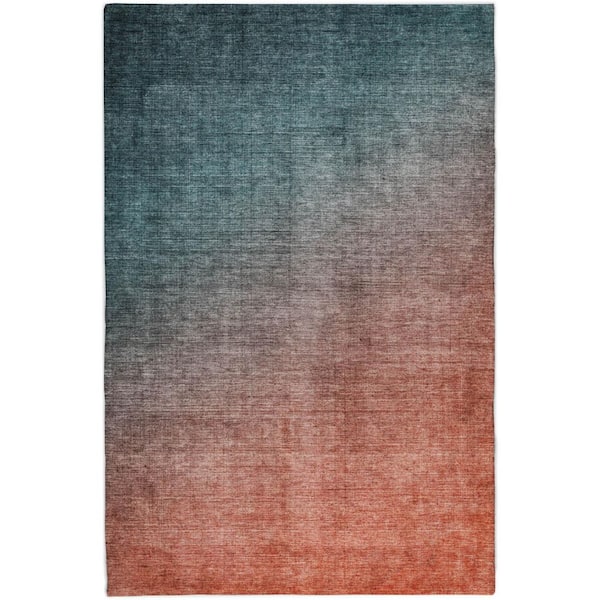 Dream Shag Premium Machine Washable Abstract ADS569 Teal 9 ft. x 12 ft. Area Rug