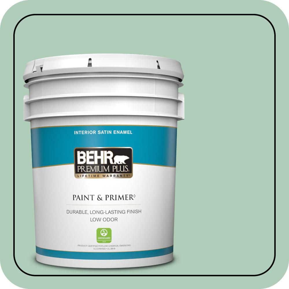 5 gal. #T13-12 Jazzy Jade Satin Enamel Low Odor Interior Paint & Primer price history on PriceWatchPro